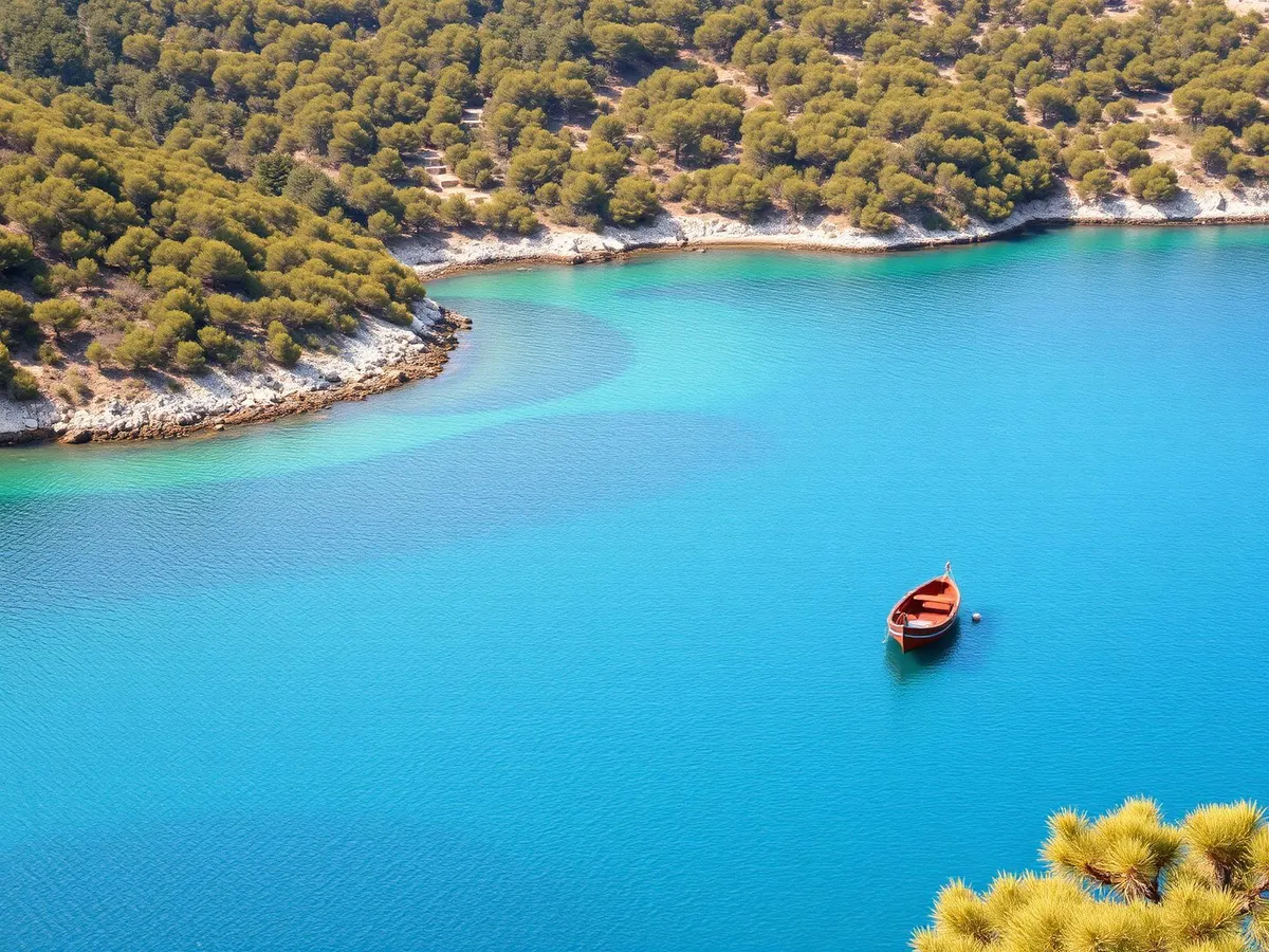 Turquoise Adriatic waters in the Elaphiti Islands